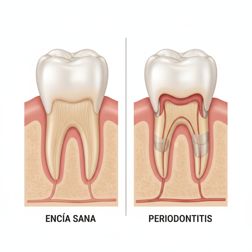 periodontitis y encía sana